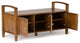 Warm Shaker Solid Wood 44 Inch Wide Entryway Storage Bench In Light Golden Brown