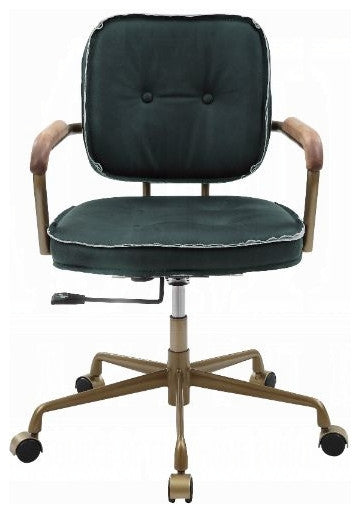 Siecross Office Chair, Emerald Green Leather