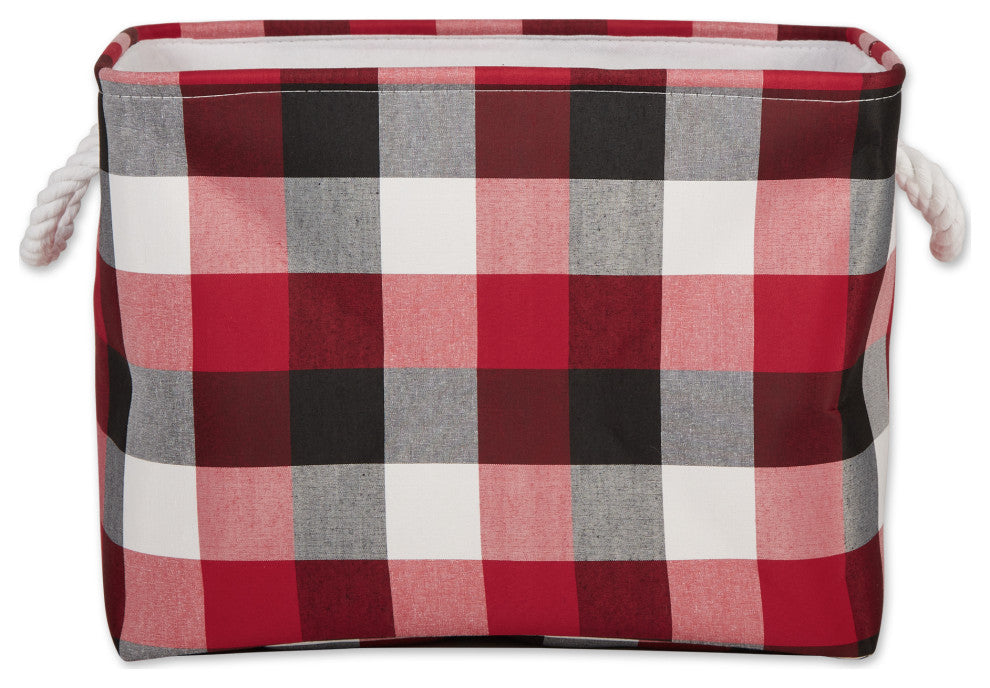 DII Polyester Bin Tri Color Cardinal Red Rectangle Medium 16"x10"x12"