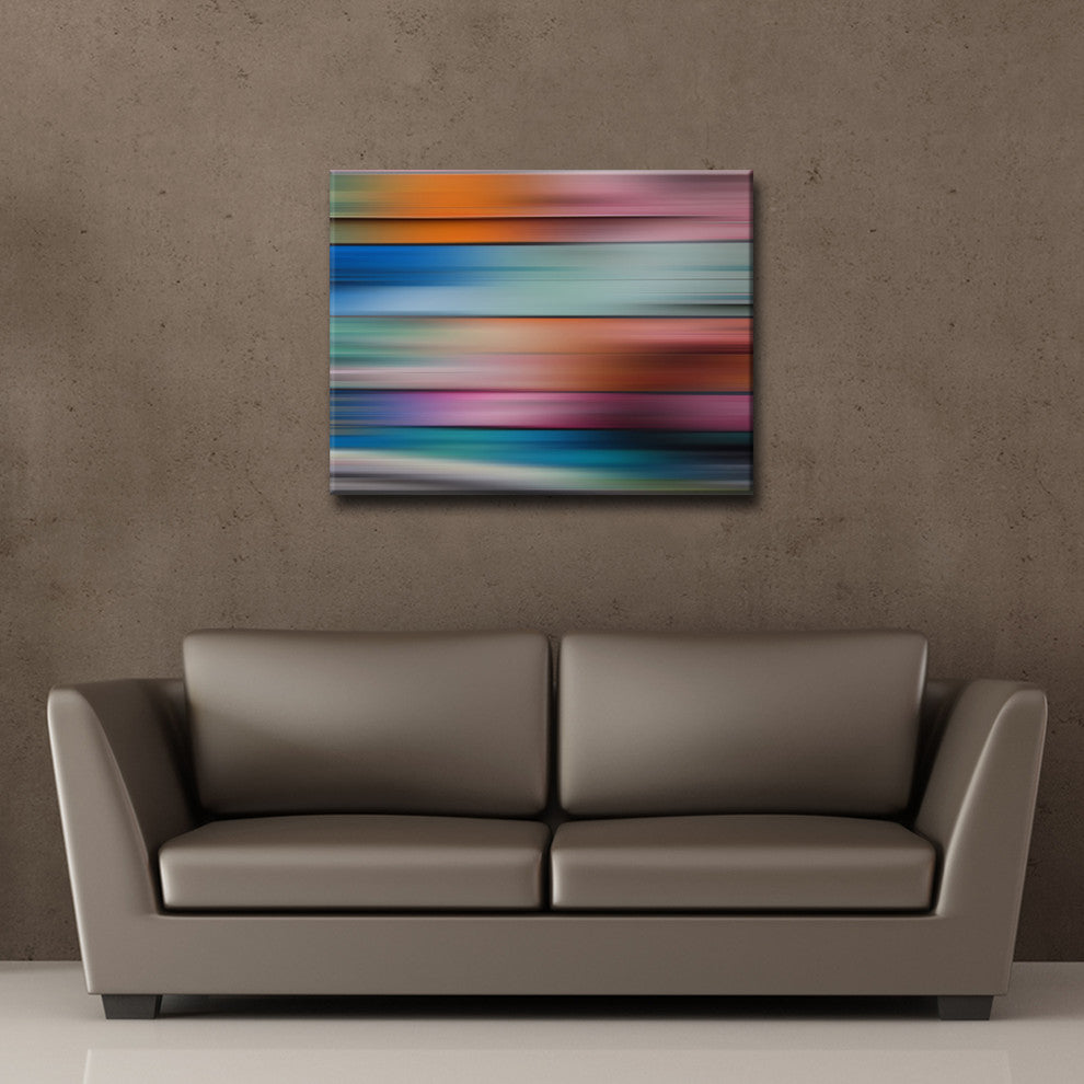 Ready2HangArt ''Blur Stripes XVII'' Canvas Wall Art, 20 in. Highx30 in. Wide