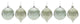 Beaded Irredescent Glass Ornament, 6-Piece Set