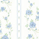 Silk Impressions 2, Contemporary Floral White, Light Blue Wallpaper Roll