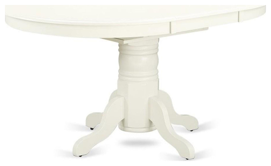 East West Furniture Avon Oval Traditional Wood Dining Table in Linen White