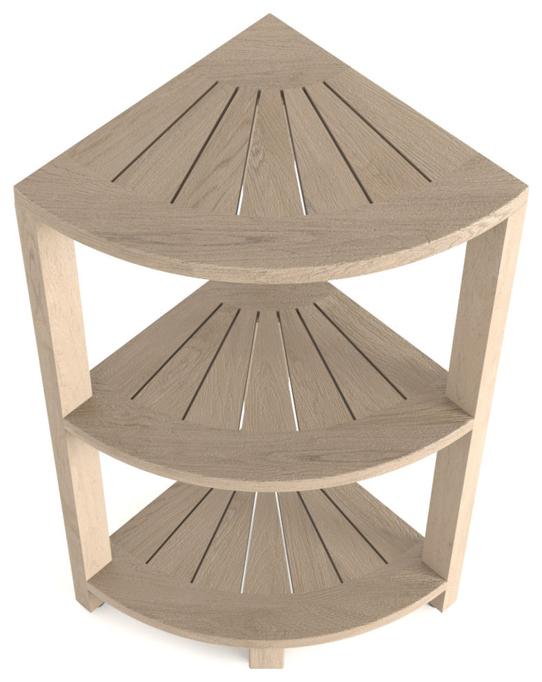 Kai-Mist Small 3-Tier Corner Teak Bath Shelf
