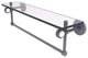 Clearview 22" Glass Shelf and Towel Bar and Groovy Accents, Matte Gray