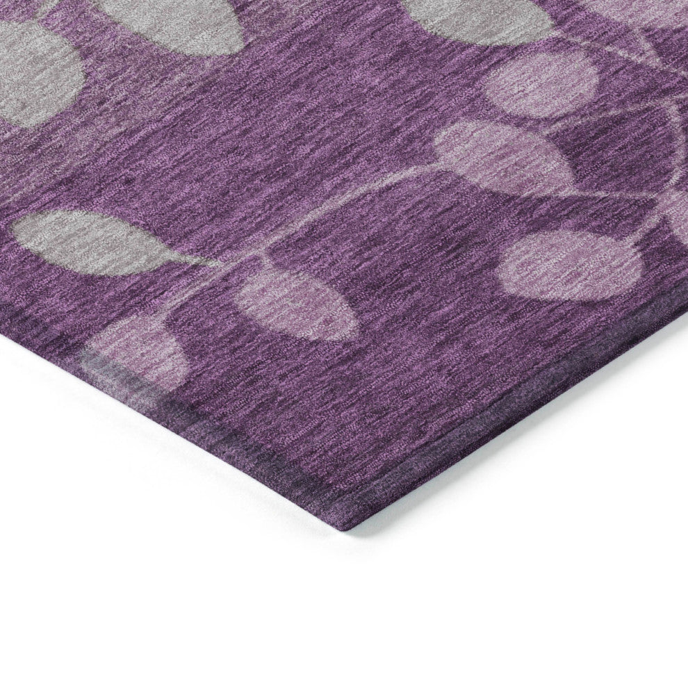 Machine Washable Indoor/Outdoor Chantille ACN1900 Purple 8' x 8' Round Rug