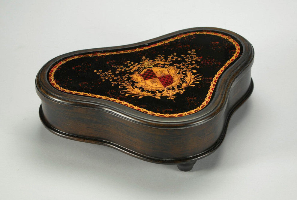 Ewell Resin Decorative Box, Brown/Burgundy/Gold