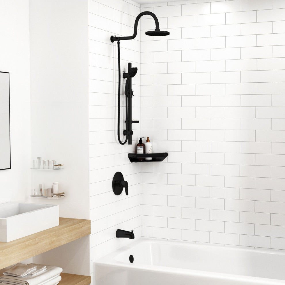 Brass Slip Connection Tub Spout With Diverter, Matte Black