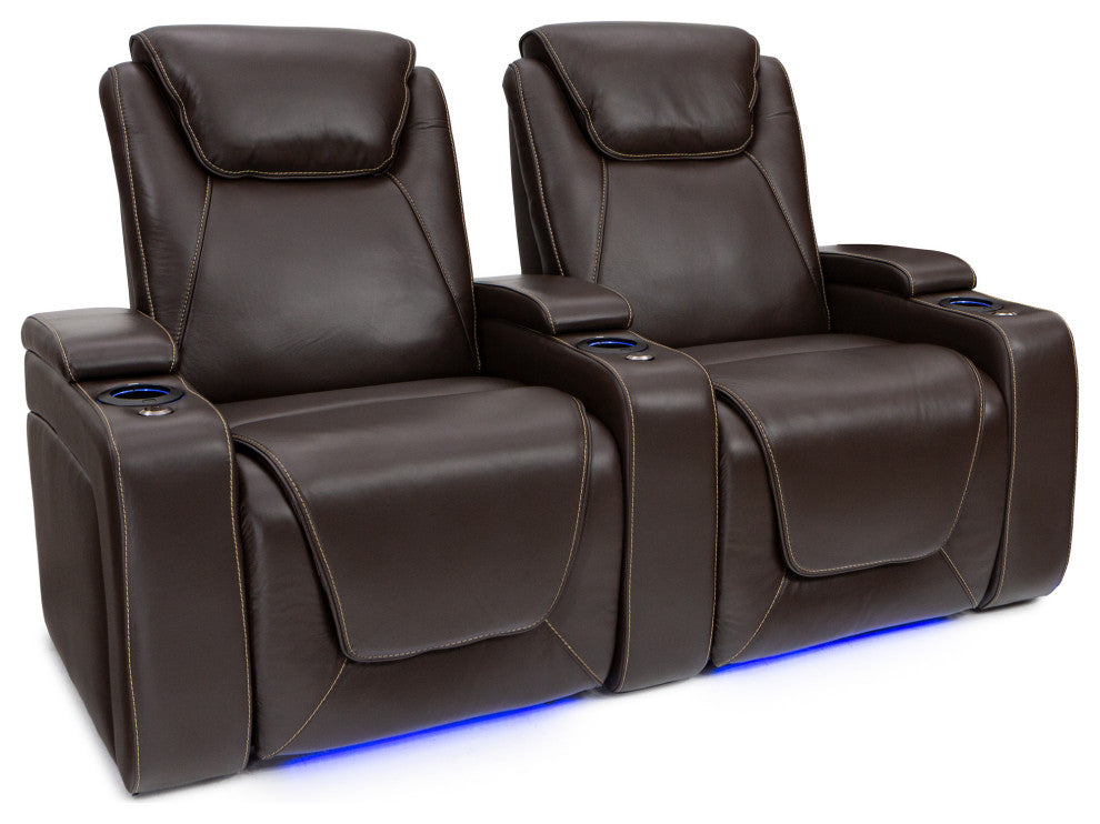 Seatcraft Paladin Home Theater Seating, Brown, Row of 2