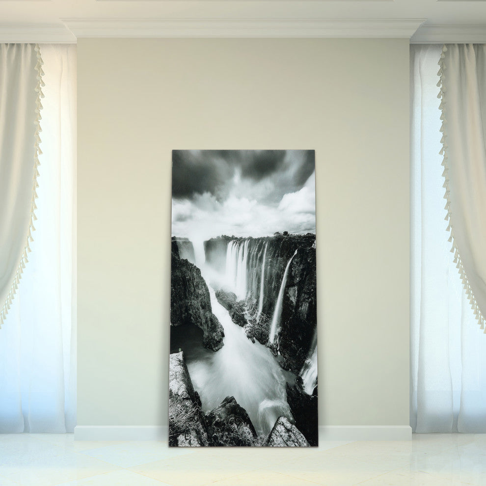 The Falls Wall Art Frameless Free Floating Tempered Art Glass 72"x36"