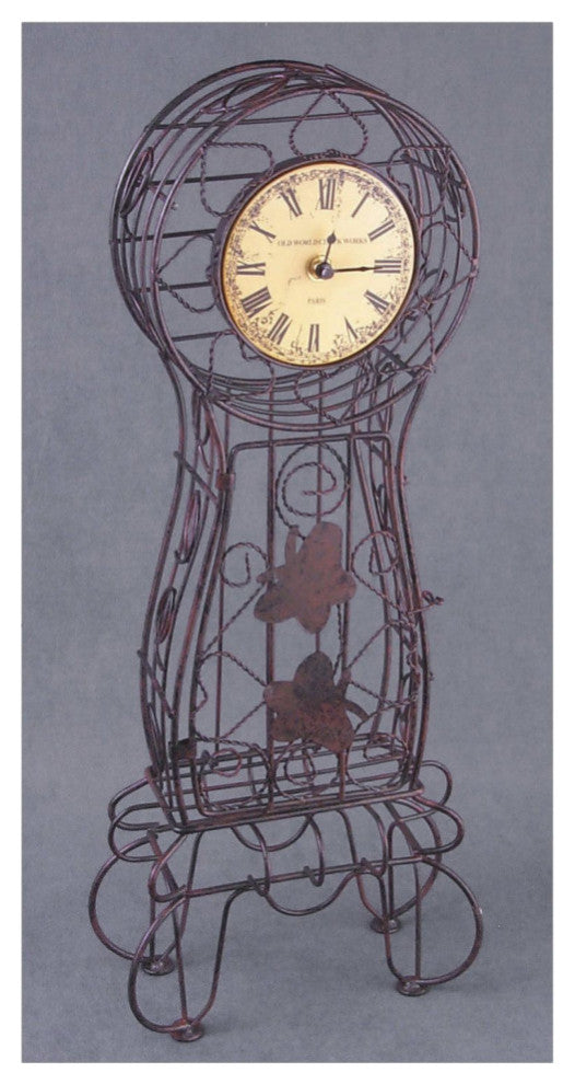 Analog Metal Quartz Tabletop Clock, Brown