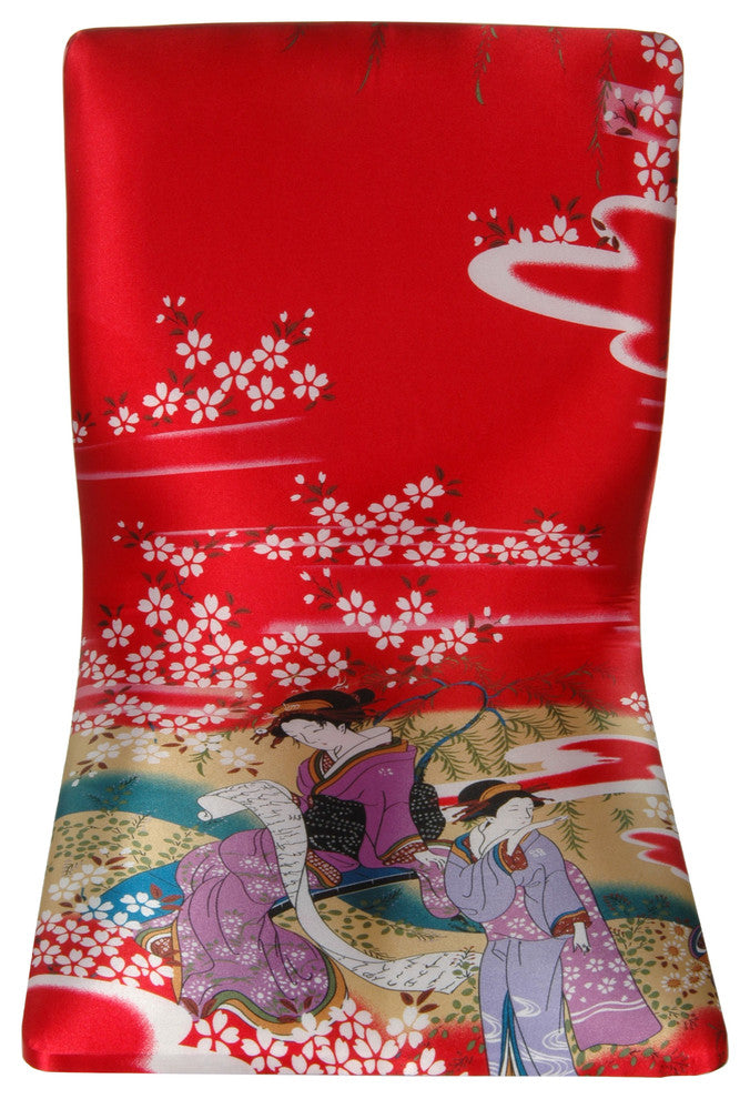 Tatami Meditation Backrest Chair, Red Geisha