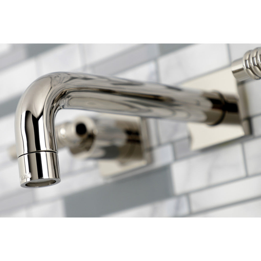 Kingston Brass KS6126ML Two-Handle Wall Mount Bathroom Faucet, Polished Nickel