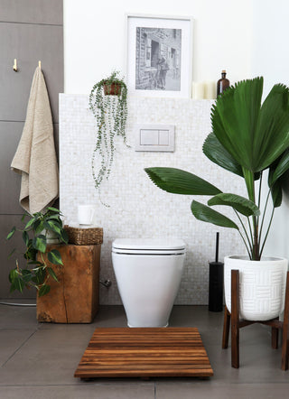 Nordic Style Oiled Teak Shower and Bath Mat 19.6"³x19.6"³