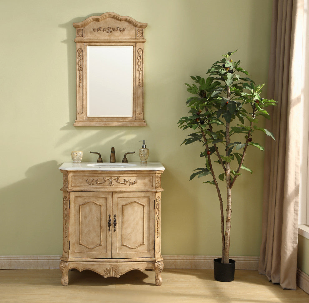 32" Single Bathroom Vanity, Vintage Mint