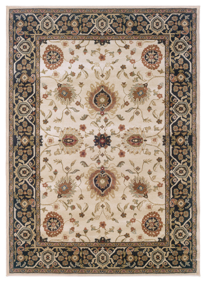 Oriental Weavers Hudson Beige/Black Oriental Indoor Area Rug 6'7"X9'6"