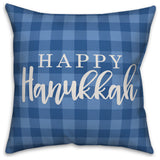 Happy Hanukkah Buffalo Check 20"x20" Throw Pillow