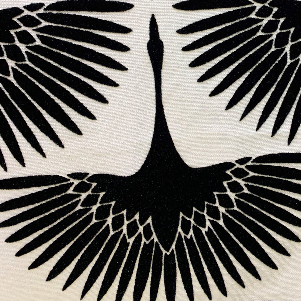 Plutus Black Swan Black Animal Motif Luxury Throw Pillow, 20"x36" King