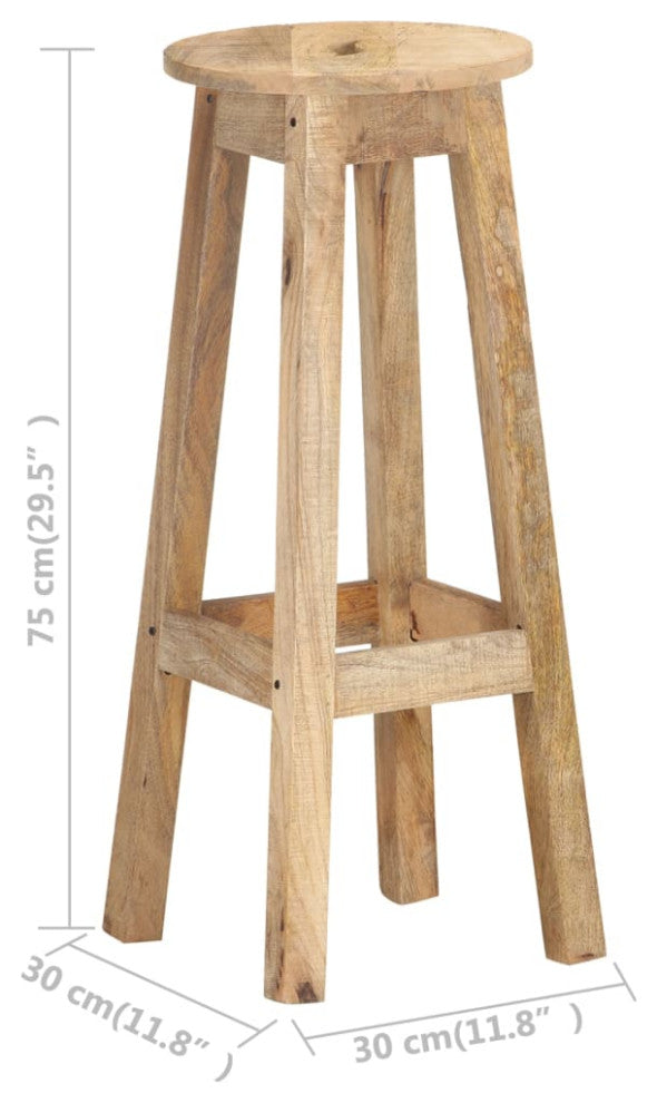 vidaXL Bar Stools 2 pcs Solid Mango Wood