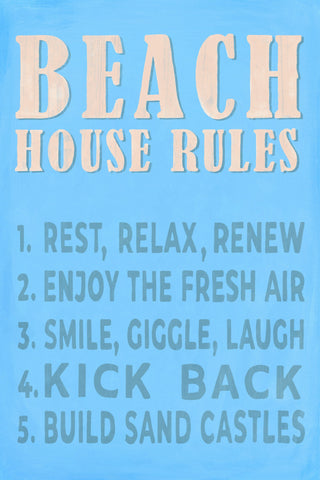 "Beach Rules" Painting Print on Wrapped Canvas, 12x18