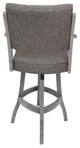 Swivel Counter Wood Bar Stool Casa on S-Base, Mojave Grey - White, 34"