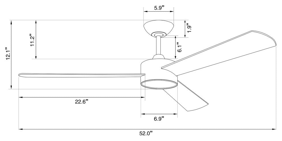Lucci Air Climate III 52" DC Ceiling Fan, Oil Rubbed Bronze and Dark Koa