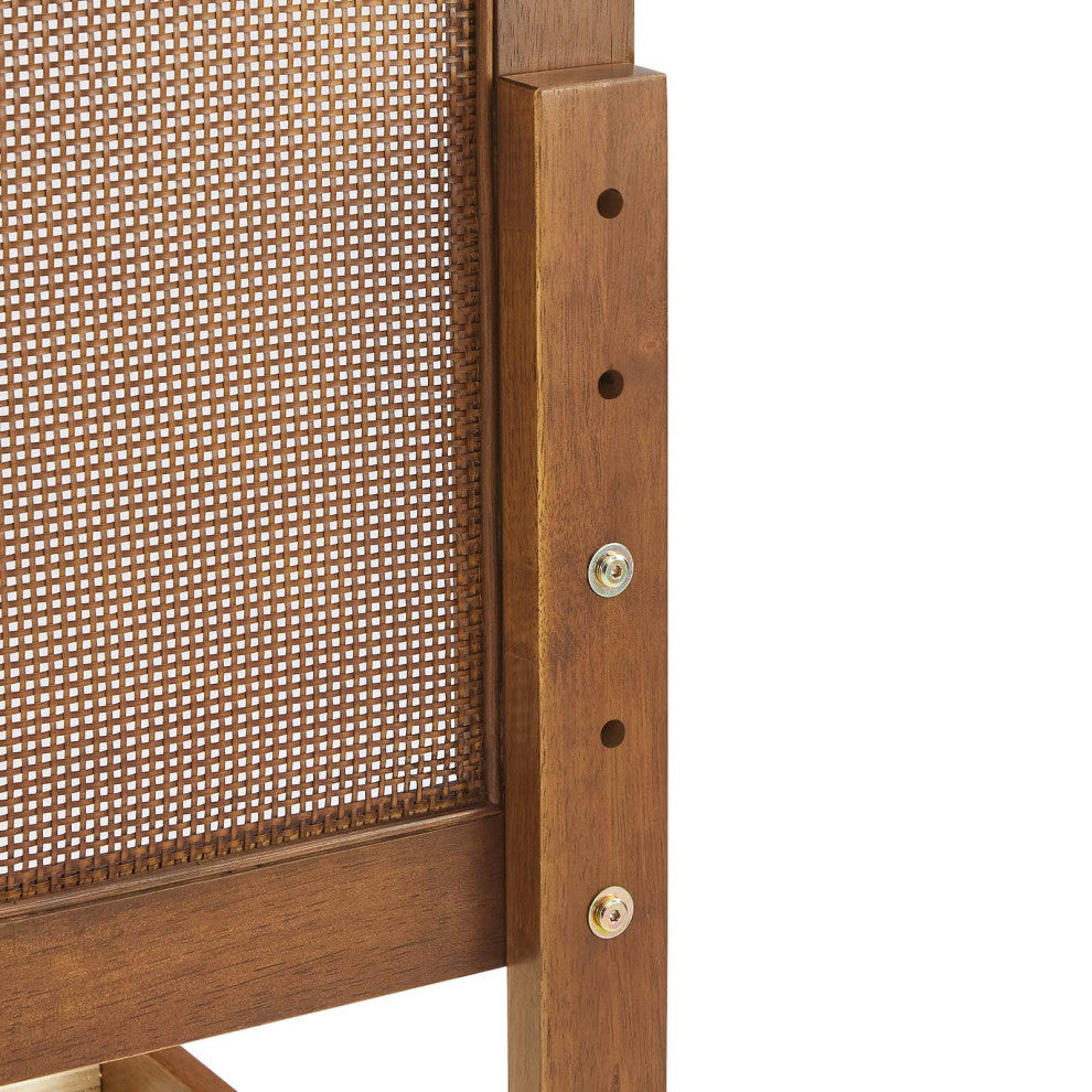 Sirocco Rattan and Wood Twin Platform Bed, Walnut