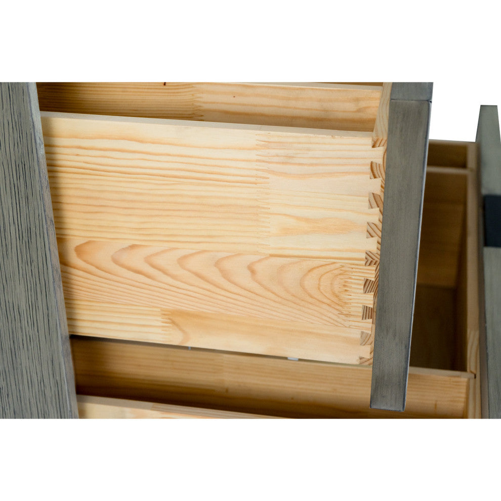Henley 36" Bathroom Vanity, Gray Oak, Top: Carrara Marble