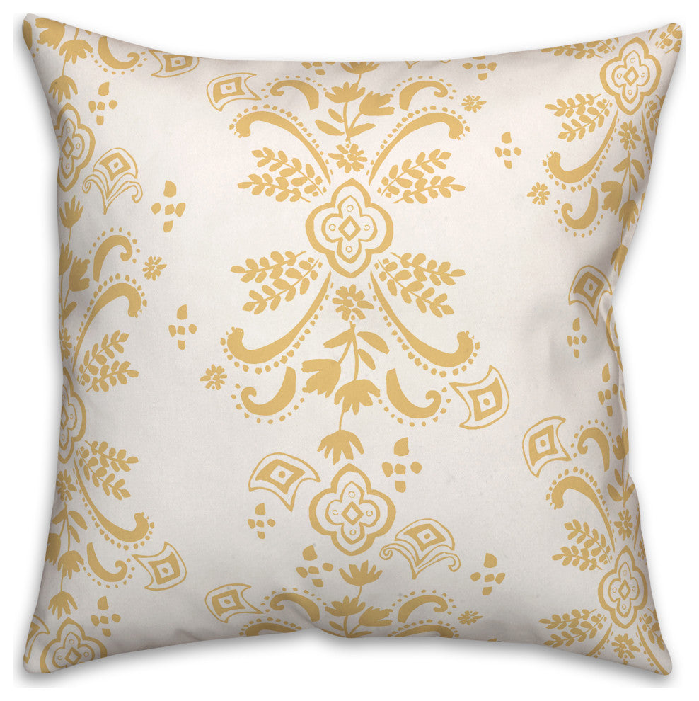 Green Floral Crest 18x18 Spun Poly Pillow