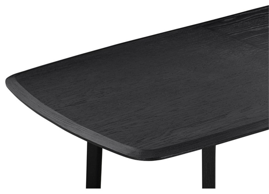 Holland Extendable Rectangle 98 Dining Table in Black Brushed Oak