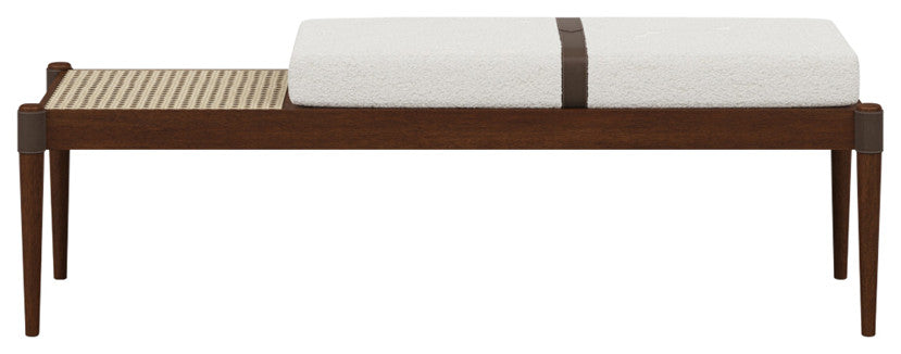 Bello Bench, Noodles Natural Upholstery, Neutral Brown, Natural Frame