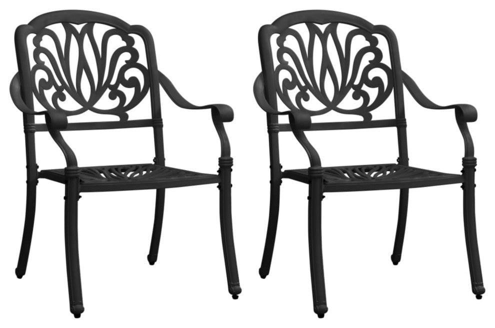 Vidaxl Garden Chairs 2-Piece Set Cast Aluminum Black