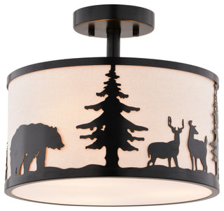 Vaxcel Lighting C0313 3 Light 13"W Flush Mount Drum Ceiling - Bronze