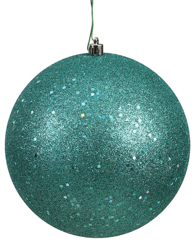 Vickerman 6" Teal Sequin Ball Ornament, 4 per Bag