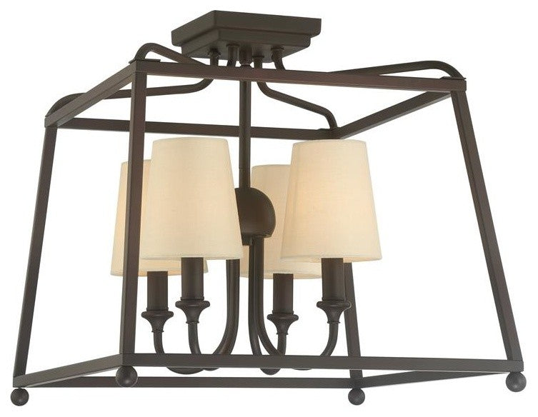 Crystorama 4 Light Dark Bronze Ceiling Mount