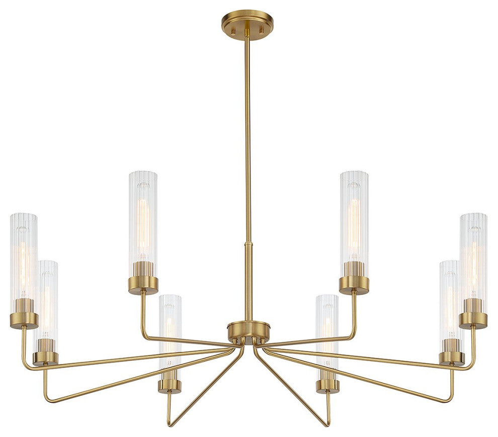 Baker Chandelier, Warm Brass, 8-Light