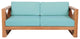 Anguilla Waterproof Fabric Upholstered Outdoor Loveseat, Blue