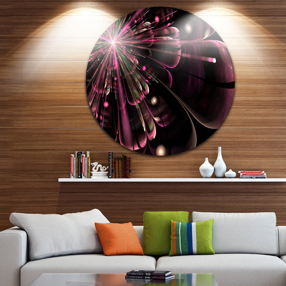 Light Purple Digital Flower Petals Close-Up, Floral Disc Artwork, 36"