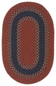 Colonial Mills Corsair Banded Oval Braided Rug, Red, 6x8