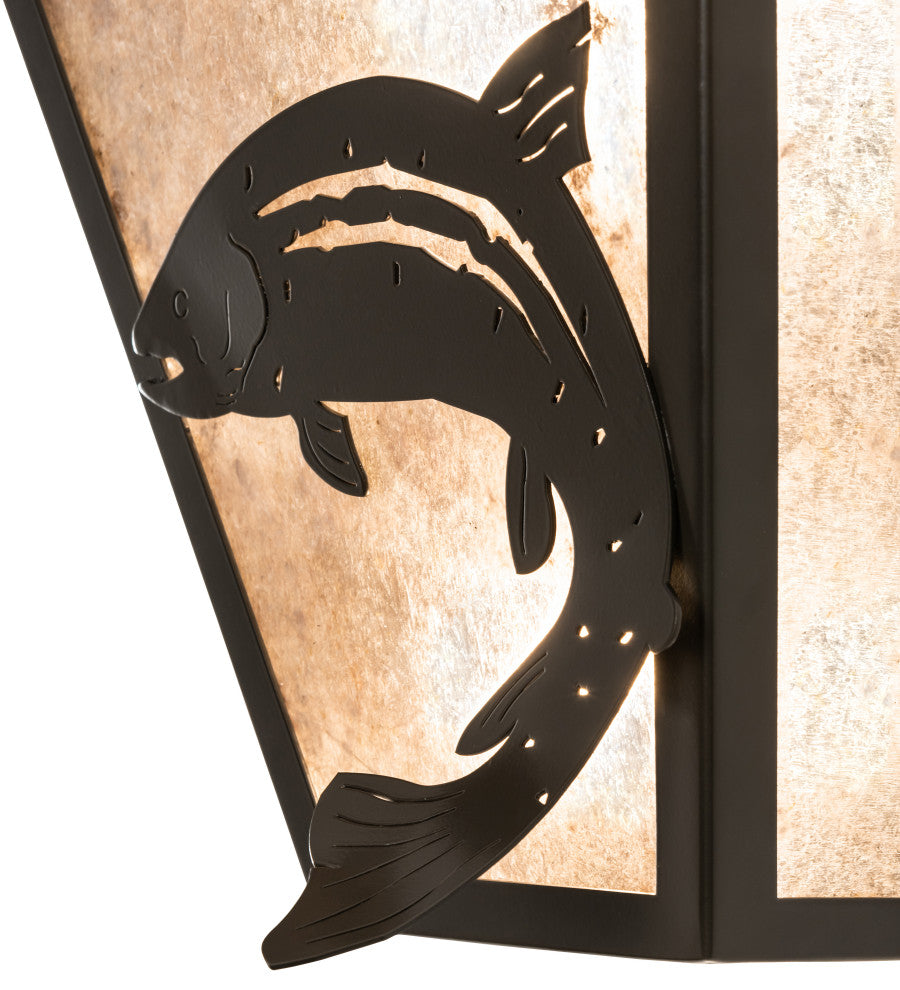 13 Wide Leaping Trout Wall Sconce