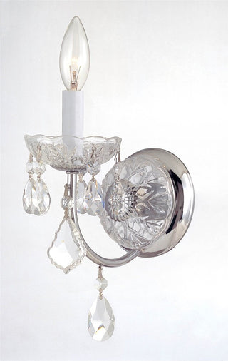 Imperial 1-Light Sconce, Polished Chrome With Clear Swarovski Strass Crystal