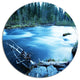 Beautiful Blue River In Forest, Landscape Large Disc Metal Artwork, 11"