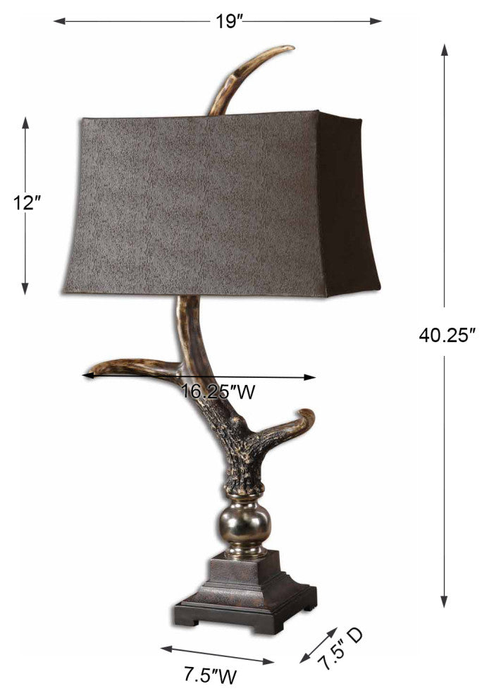Uttermost Stag Horn Dark Shade Table Lamp