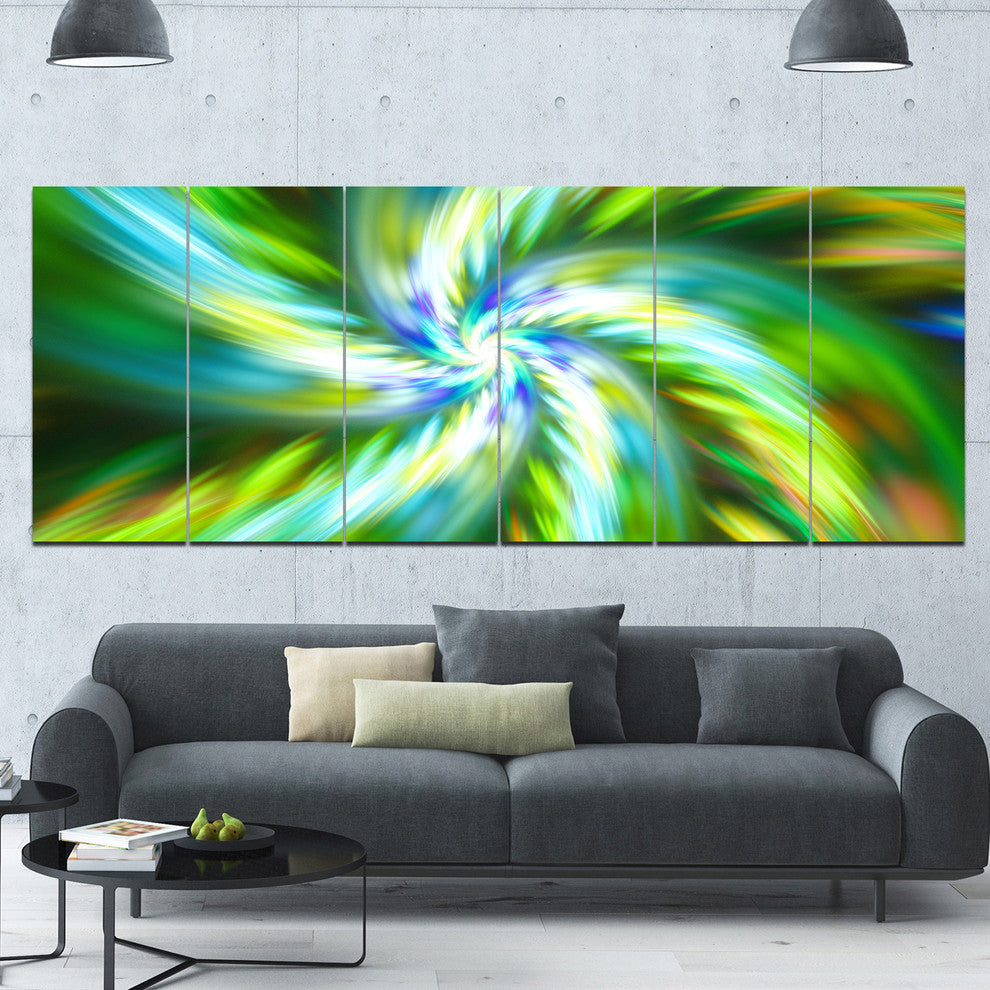 Beautiful Green Flower Petals, Floral Canvas Art Print, 70"x28", 6 Panels