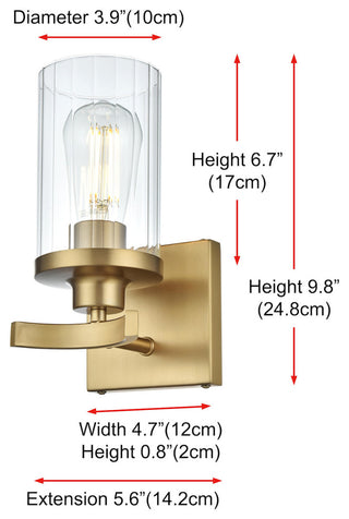Elegant Lighting LD7316W5 Thane 10" Tall Bathroom Sconce - Satin Gold