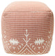 White Machine Woven Kenton Pouf, 18" Cube