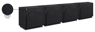 Navona Oak Veneer Sideboards / Buffet, Black, 4pc