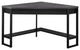 Contemporary Corner Desk, Large Drawer & Lower Open Shelf, Black/Gray