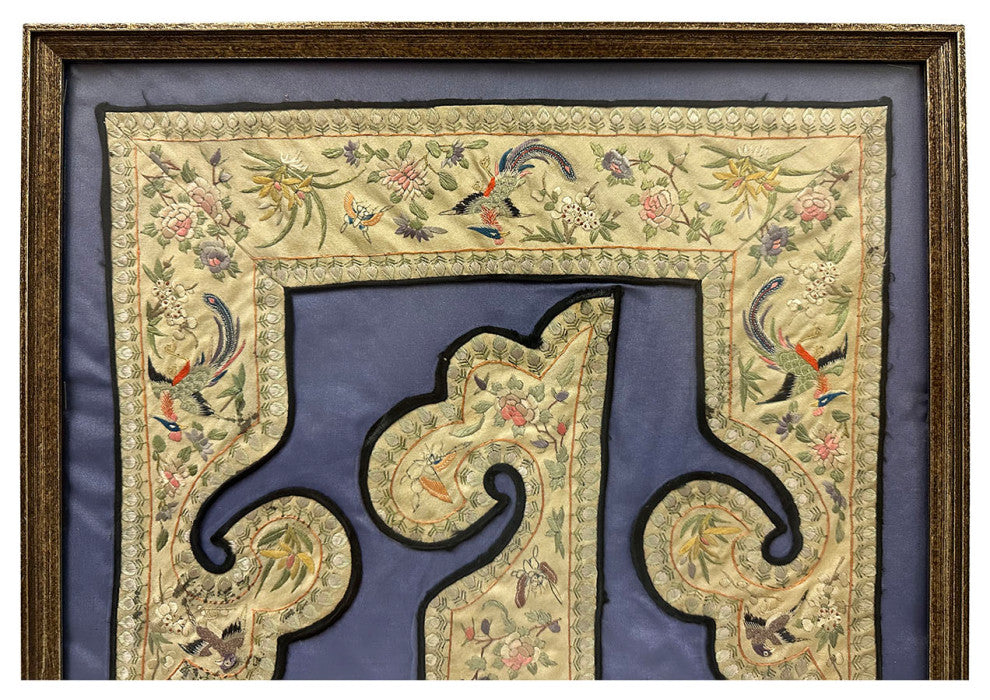 Consigned Antique Chinese Framed Groups of Textile Embroidery Pieces