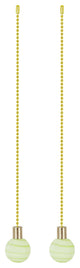 Aspen Creative 20510-X, 12" Glass Knob with Pull Chain, Green, Set of 2